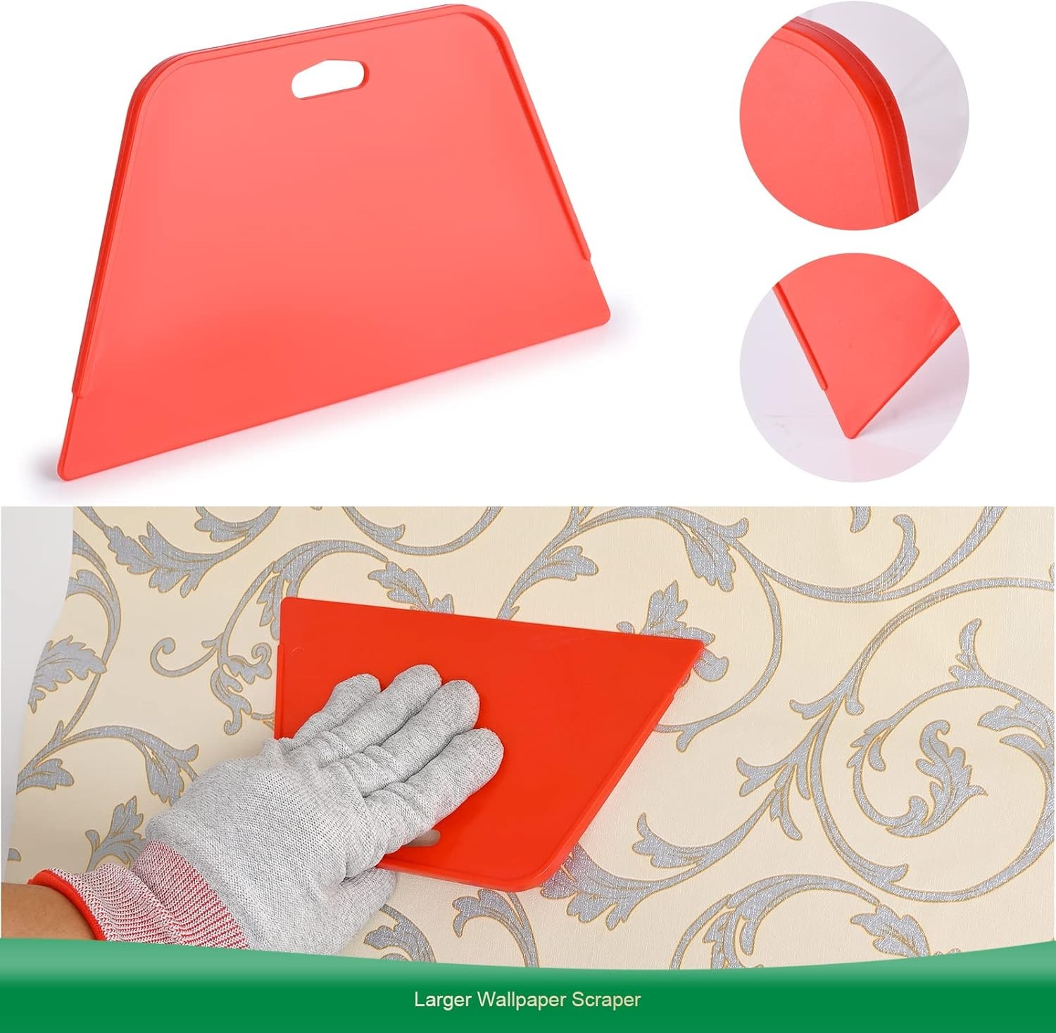 FOSHIO Wallpaper Smoothing Tool Kit, Red Hard Squeegee, 11.5 Inch Wallpaper Wrap