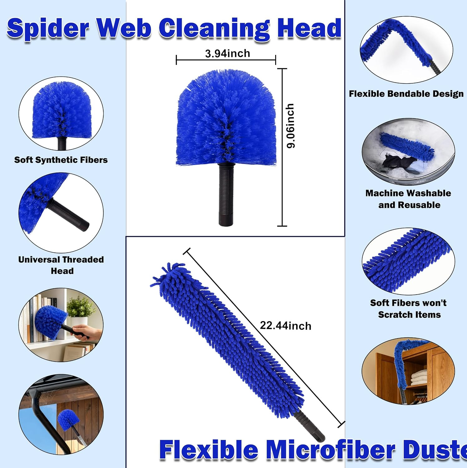 30FT Reach Solar Panel Cleaning Brush Kit with 5-24FT Telescoping Pole, 40FT Hos