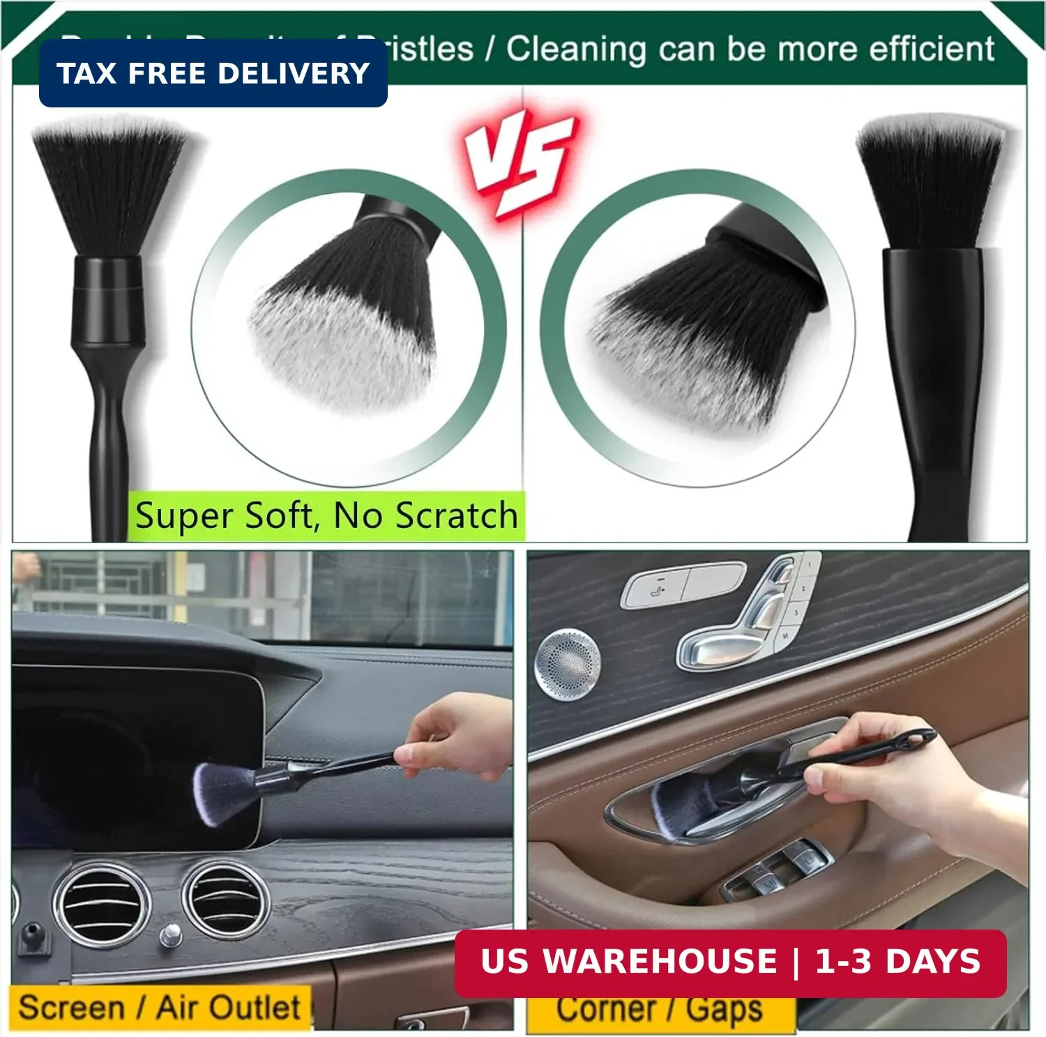 Fitosy Car Interior Duster Detail Brush Cleaning Gel Kit, Dust Remover | Slime P