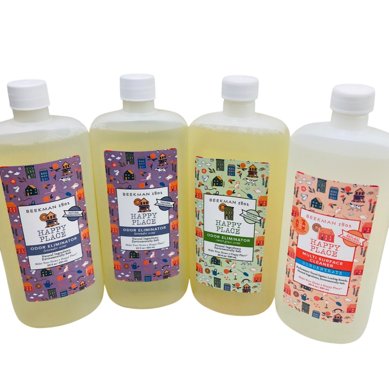 Beekman 1802 Happy Place 3 Odor Eliminator & 1 Multi-Surface Cleaner 20 Oz Lot