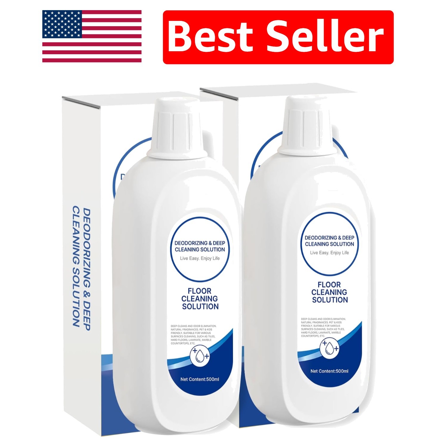 Natural Scented Multi-Surface Floor Cleaning Solution – 16.9 Fl Oz (Pack of 2)