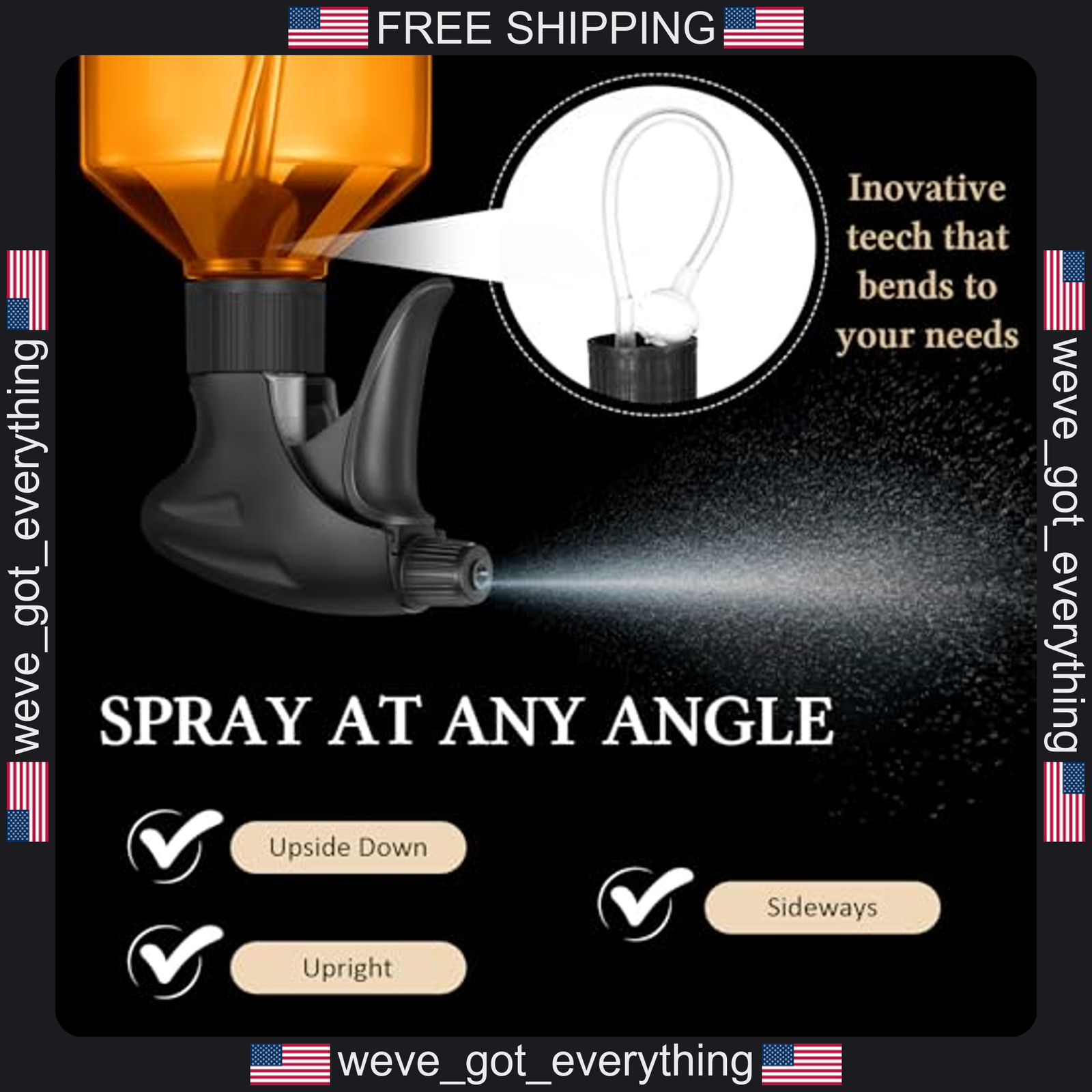2 Pack 16 oz Plastic Spray Bottles for Cleaning and Gardening