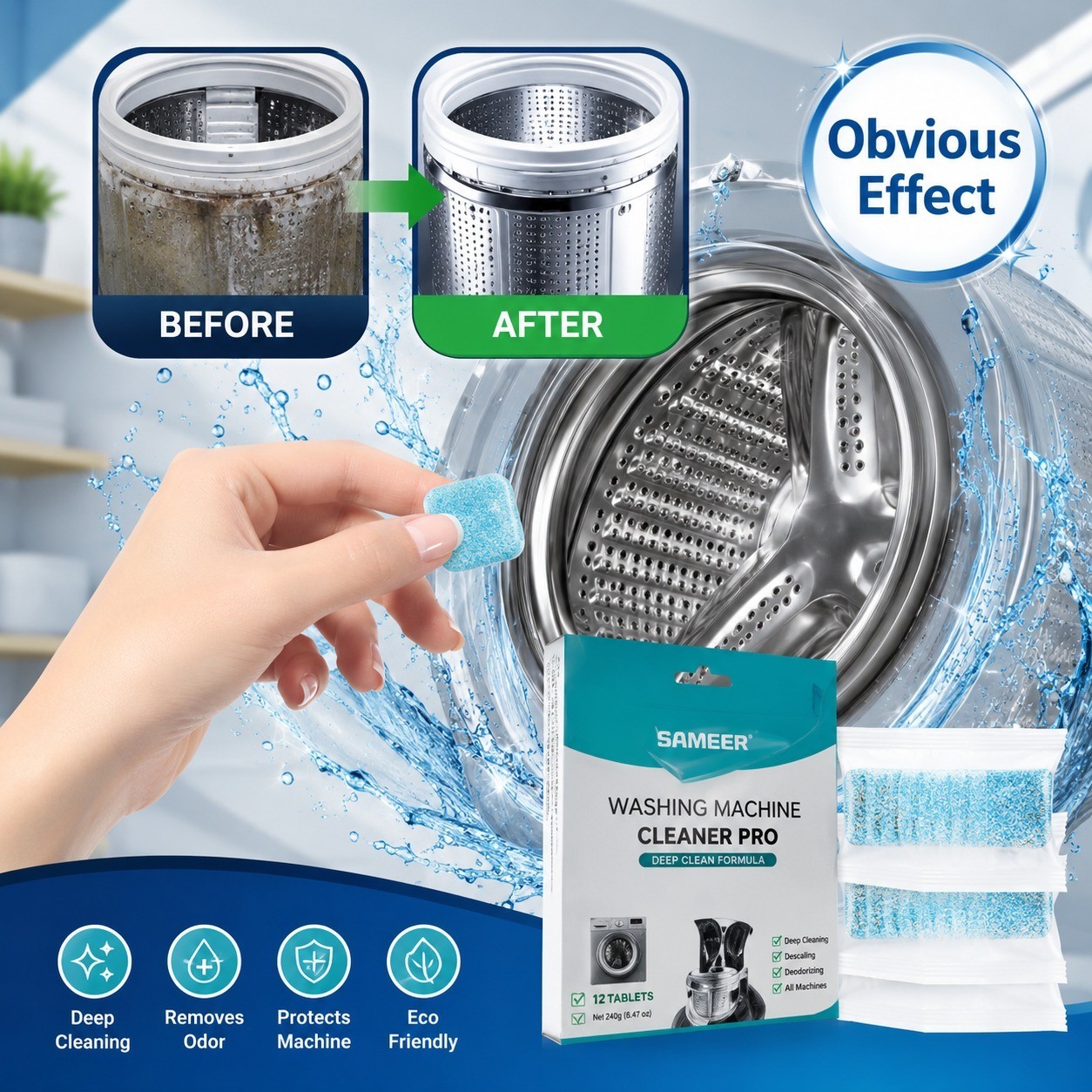 12pcs washing machine cleaning tablets clothing machine cleaning tablets 12pcs
