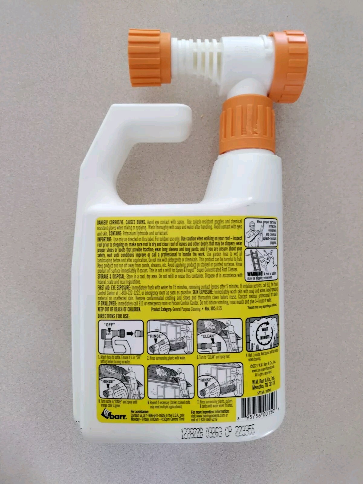 Spray & Forget SFRCHEQ06 Super Concentrated Revolutionary Roof Cleaner For Hose