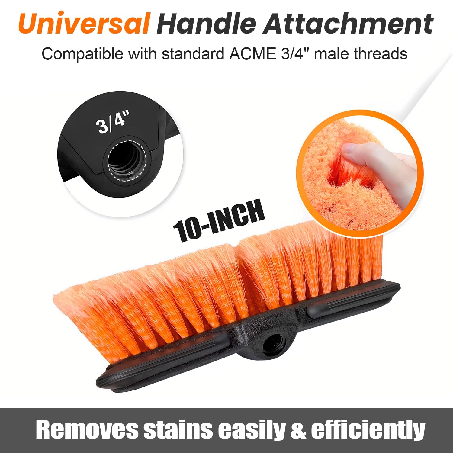 ARTIPOLY 10″ Car Wash Brush Head with Soft Bristle for Auto RV Truck Boat Cam…