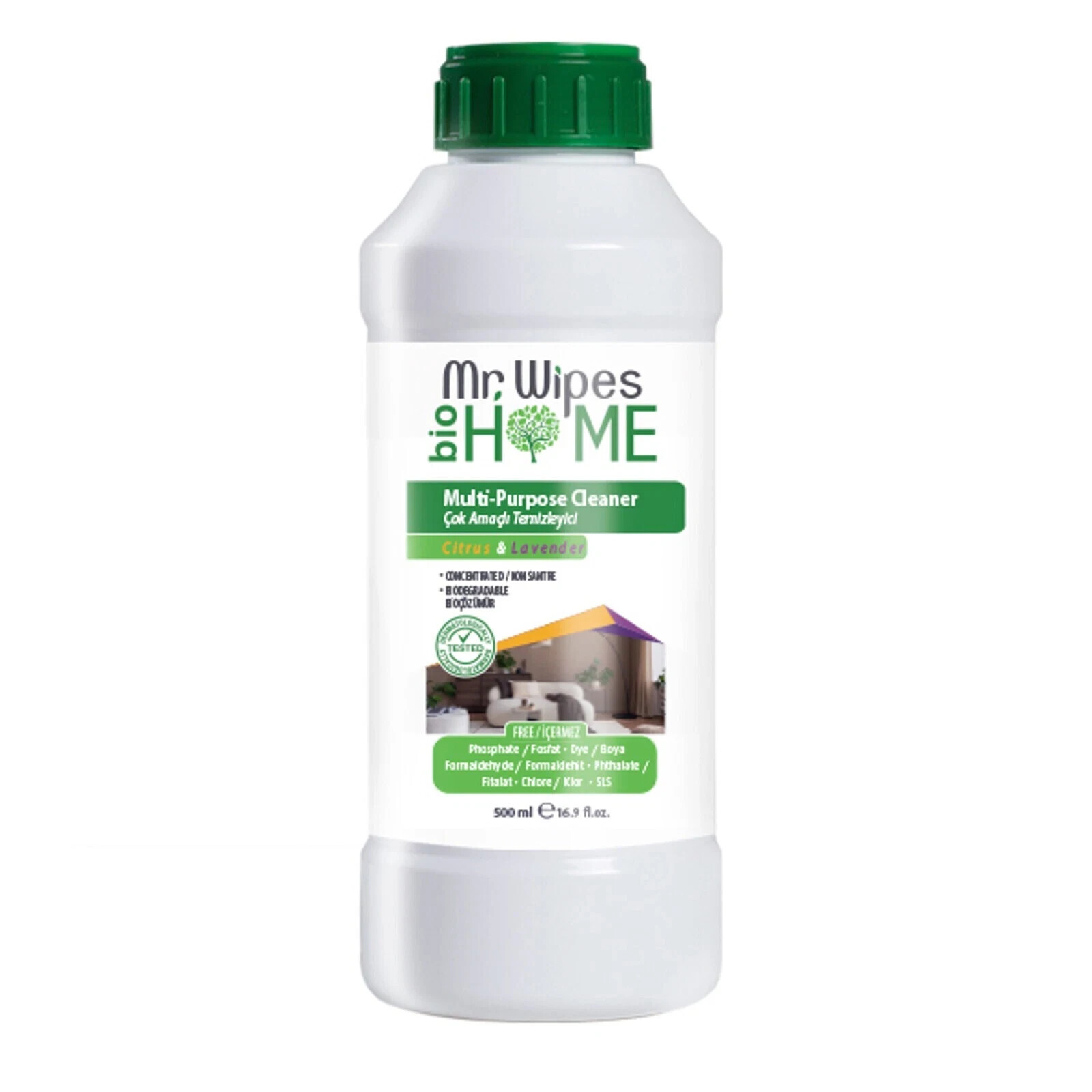 Farmasi Mr. Wipes Multifunctional Cleaner Citrus & Lavender, 500 ml/16.9flOz