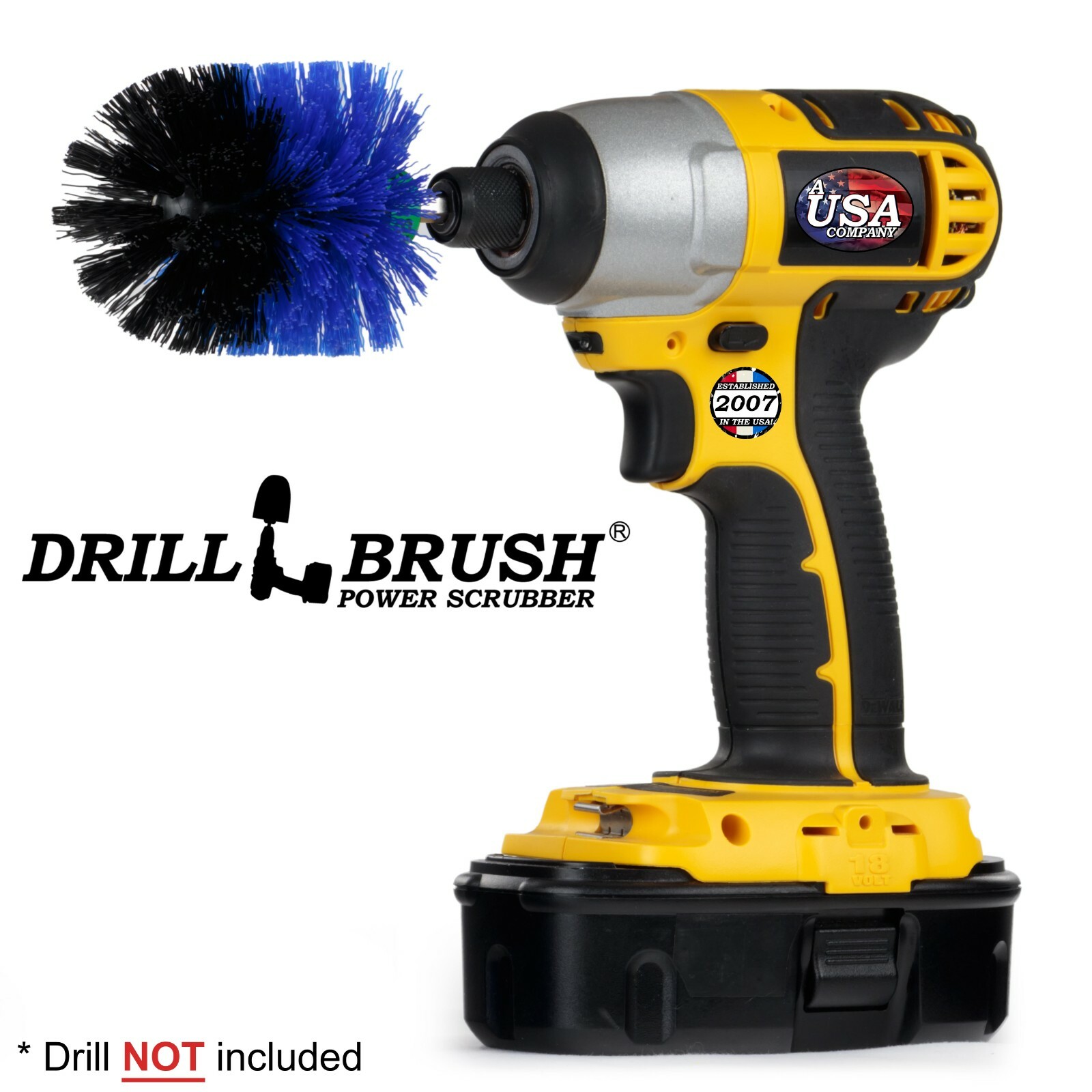 Drill Brush Power Cleaning Attachment for Marine, Boat, Kayak -Hot Tubs and Spas