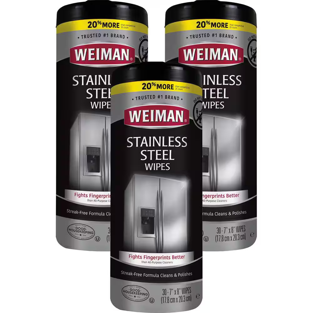 12 Oz. Stainless Steel Cleaner Wipes (3-Pack)