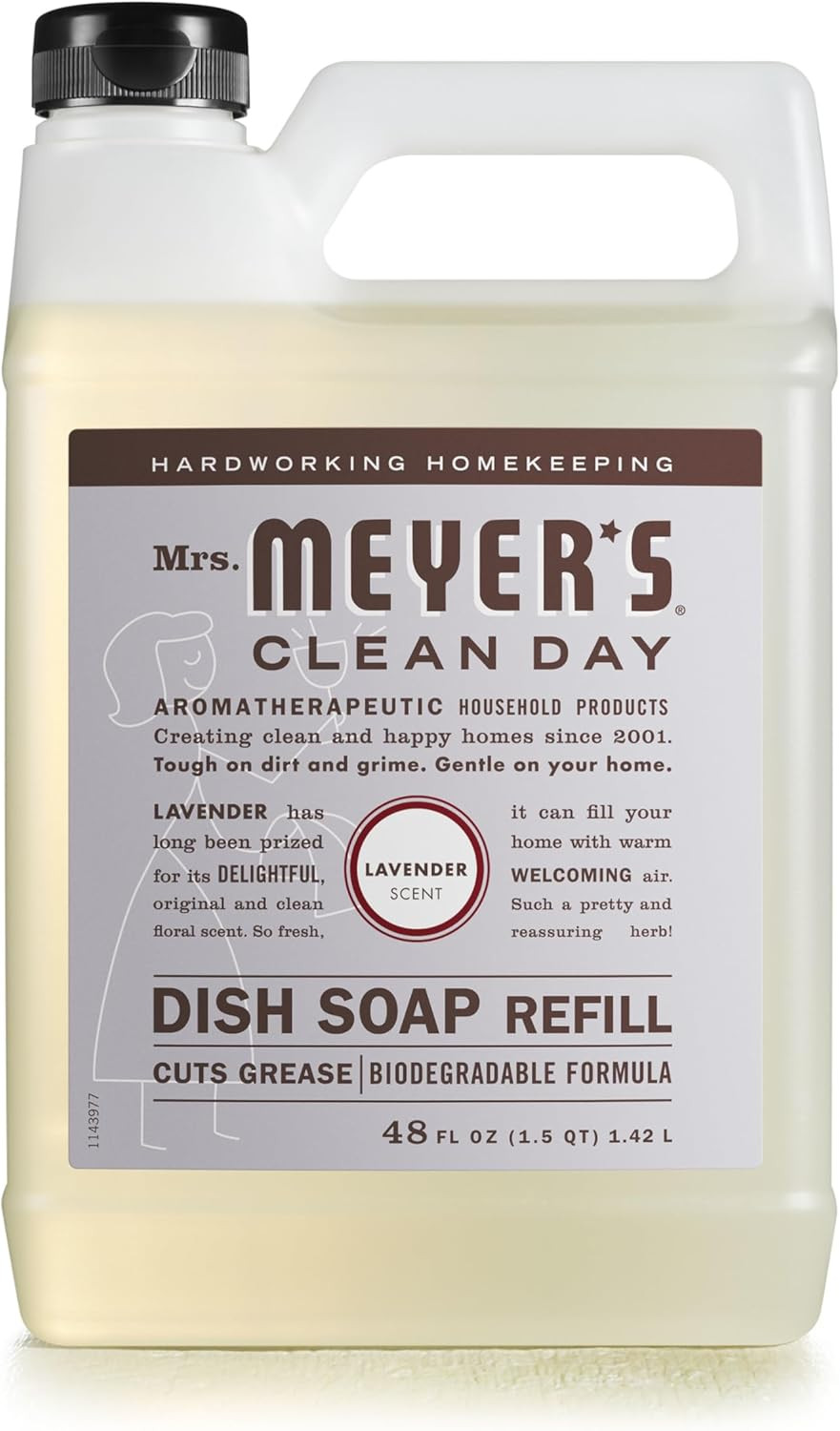 Mrs. Meyer’s Liquid Dish Soap Refill, Biodegradable Formula, Lavender, 48 Fl. Oz