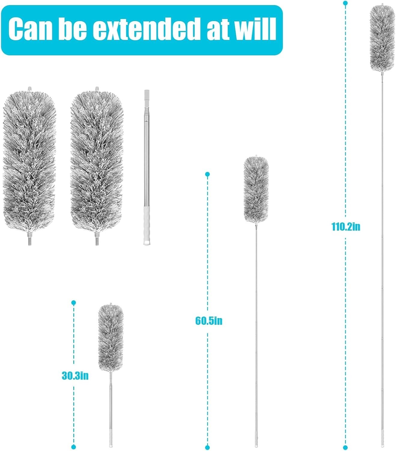 Versatile 110-Inch Feather Duster – Perfect for Cleaning Fans, Blinds & Ceilings