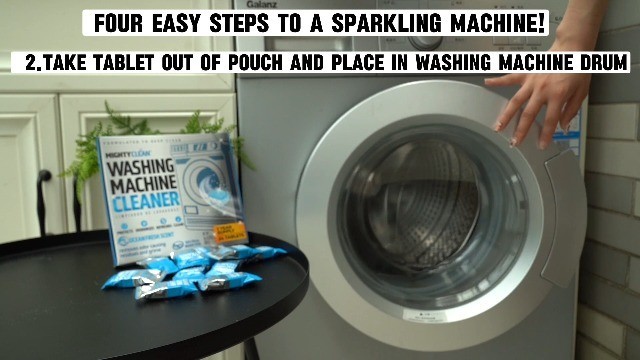 Washing Machine Cleaner Tablets 24 Pack – Septic Safe, HE Compatible, 1 Year Sup