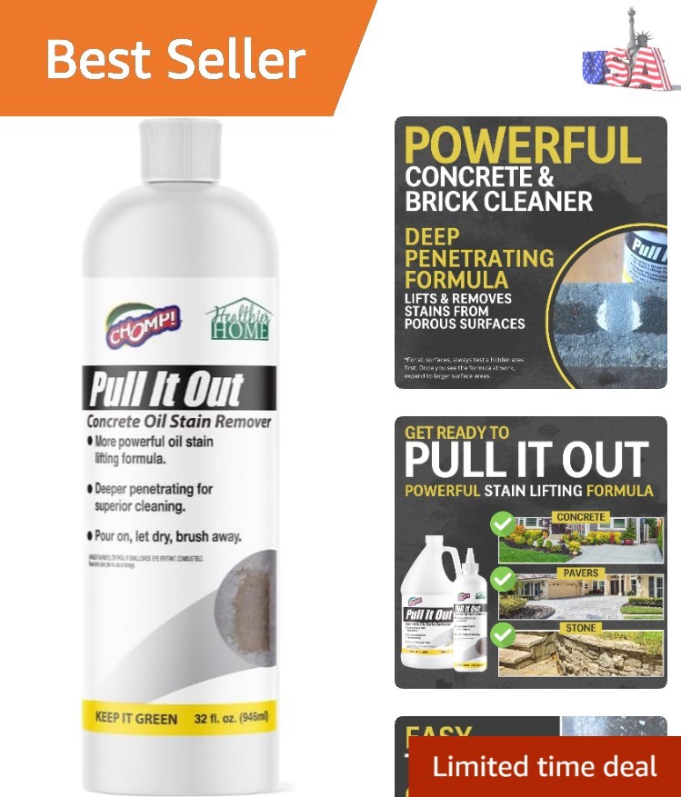 Powerful Oil Stain Remover for Concrete – 32 Oz Biodegradable & Bleach-Free