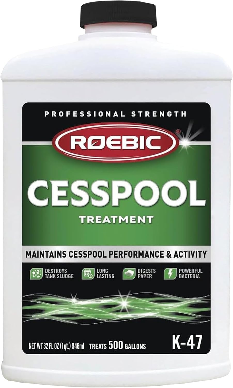 32oz Cesspool Treatment by Roebic – Prevents Buildup & Destroys Sludge Naturally