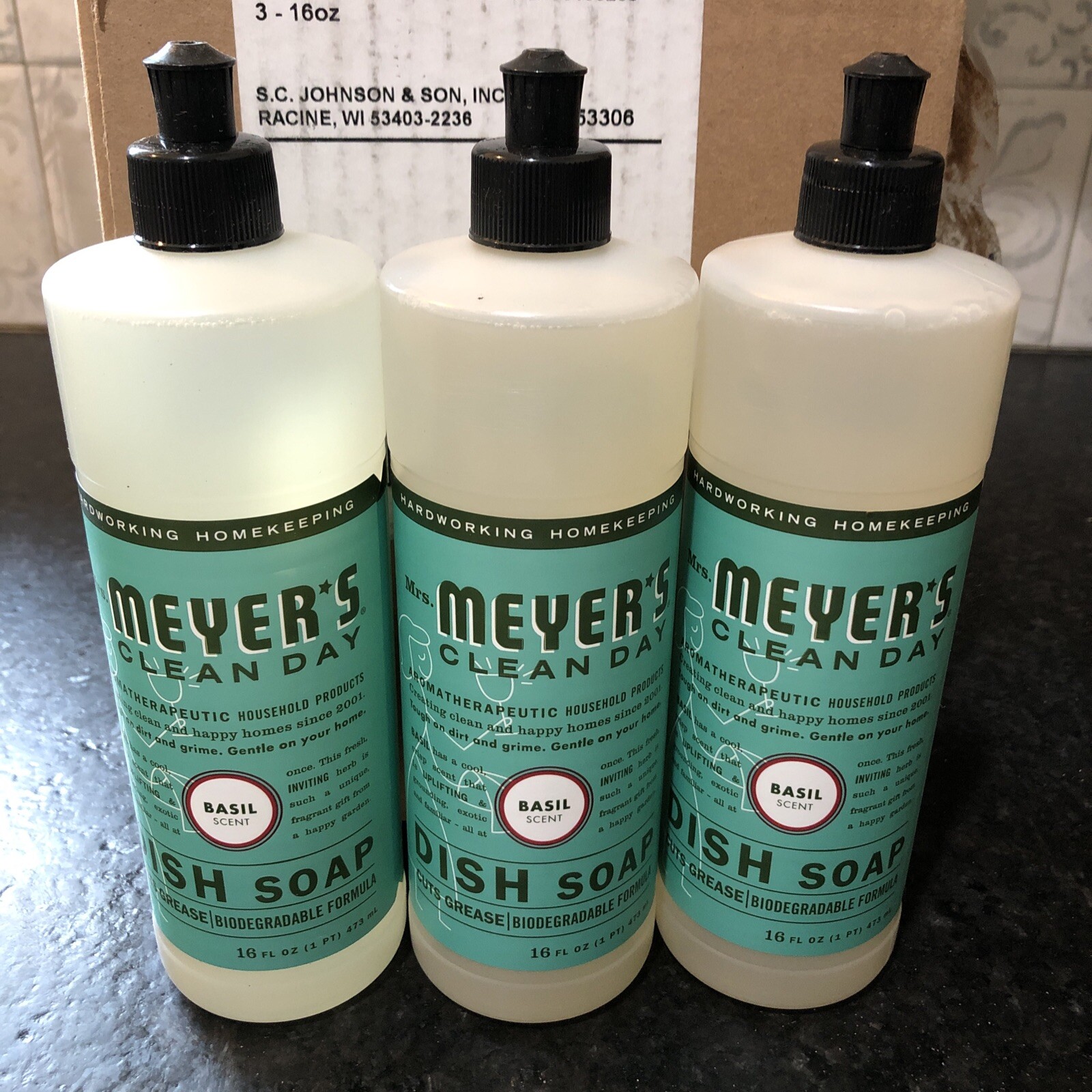 Mrs. Meyer´s Clean Day Liquid Dish Soap, Fresh Basil Scent, 16 fl. oz. (3 Pack)