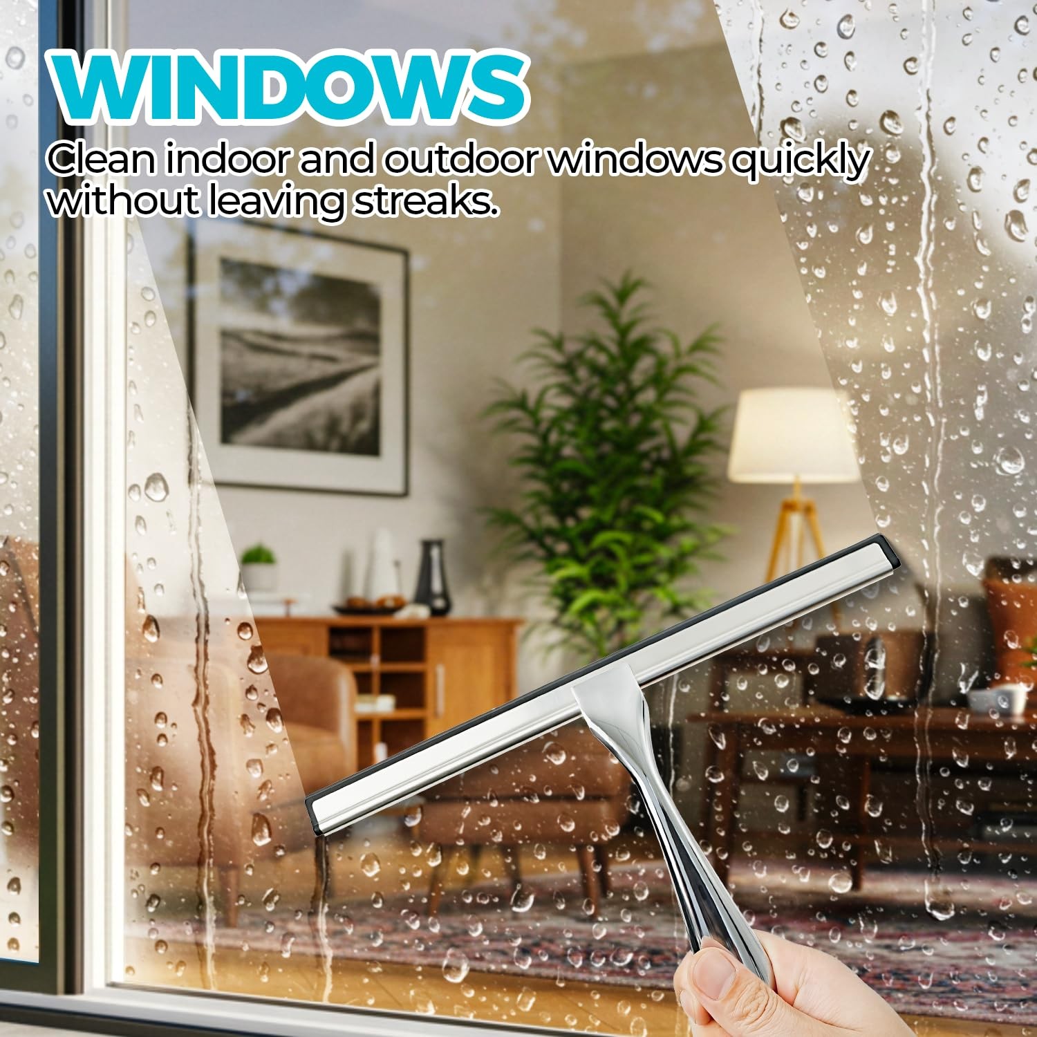 12-Inch All-Purpose Shower Squeegee for Doors, Walls , Tile 12 Inch, Silver USA