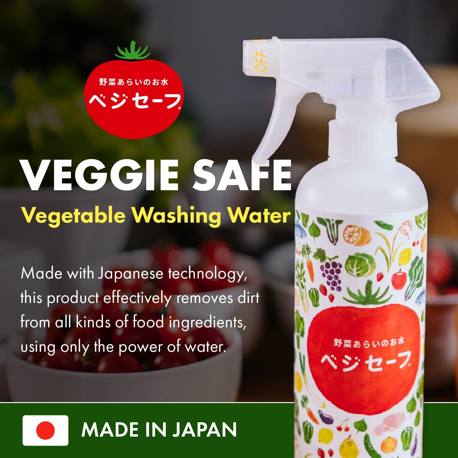 Veggie Fresh Food Cleaning / Deluxe Set【400ml (13.5 fl oz) Spray Bottle + 4L