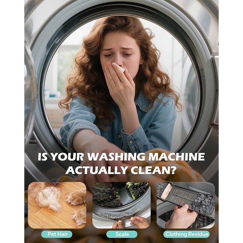 Washing Machine Cleaner Tablets Pet Hair Deodorizer Deep Clean Septic Safe New