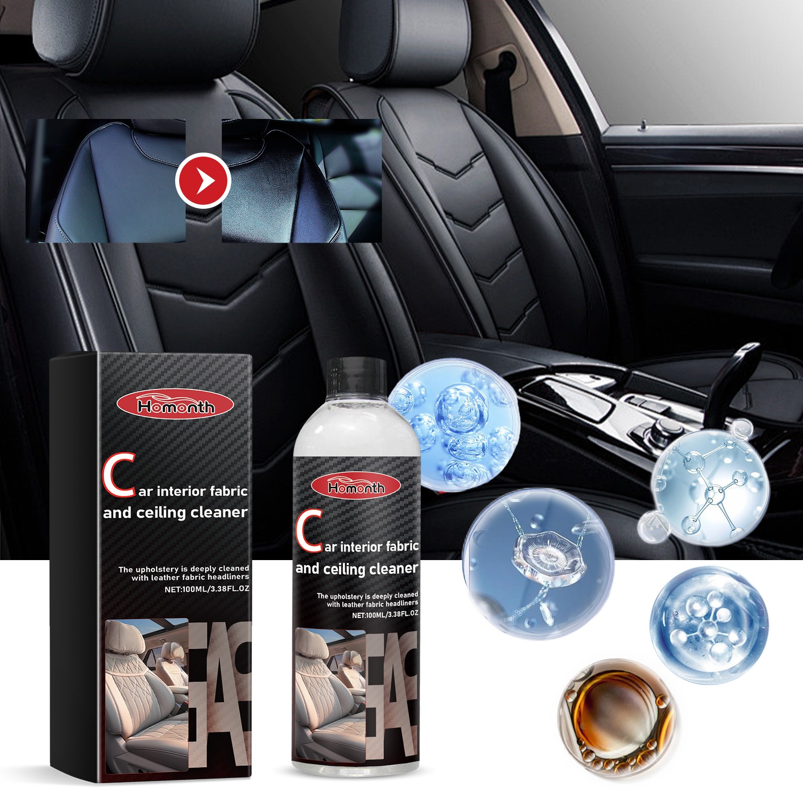 Leather Cleaner & Conditioner – Car Leather Polish Restorer for Seats Care