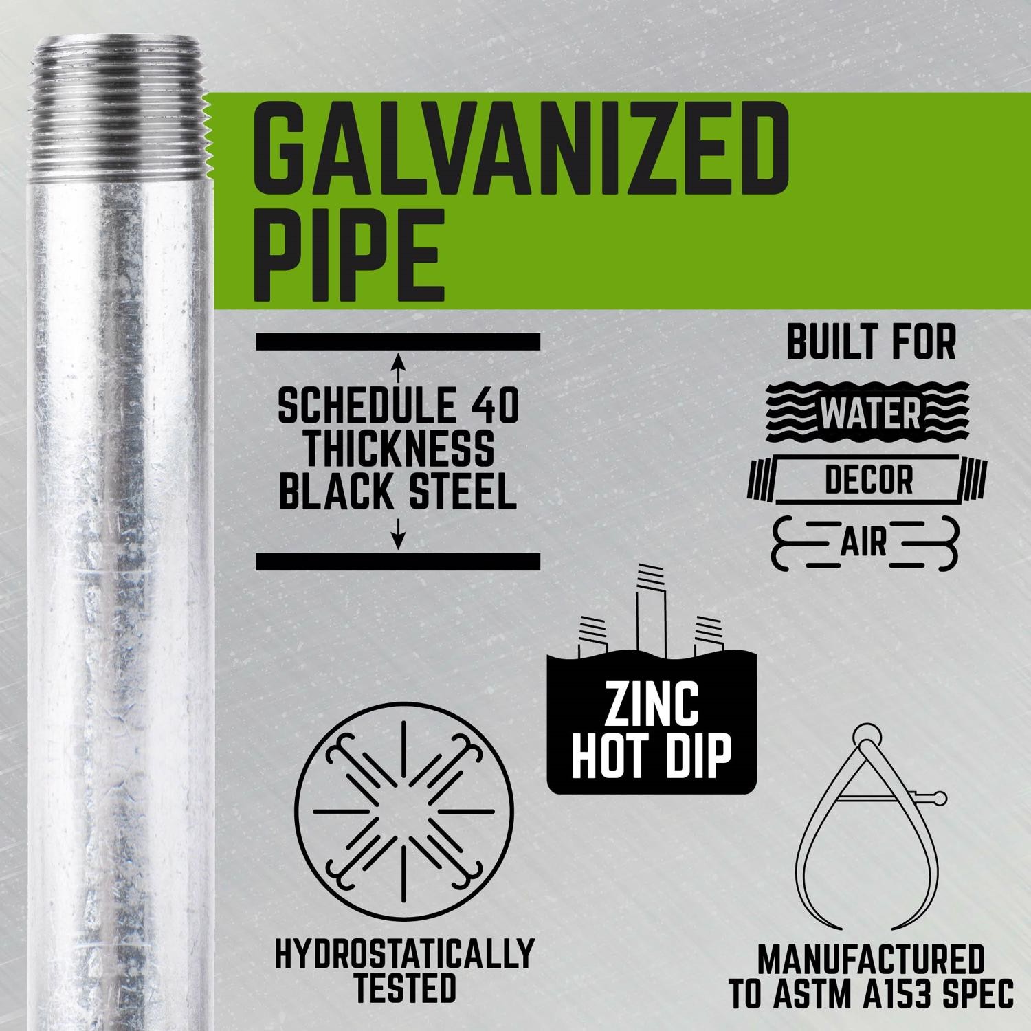 BK Products 3/4 in. MPT x 3-1/2 in. L Galvanized Steel Nipple (Pack of 5)