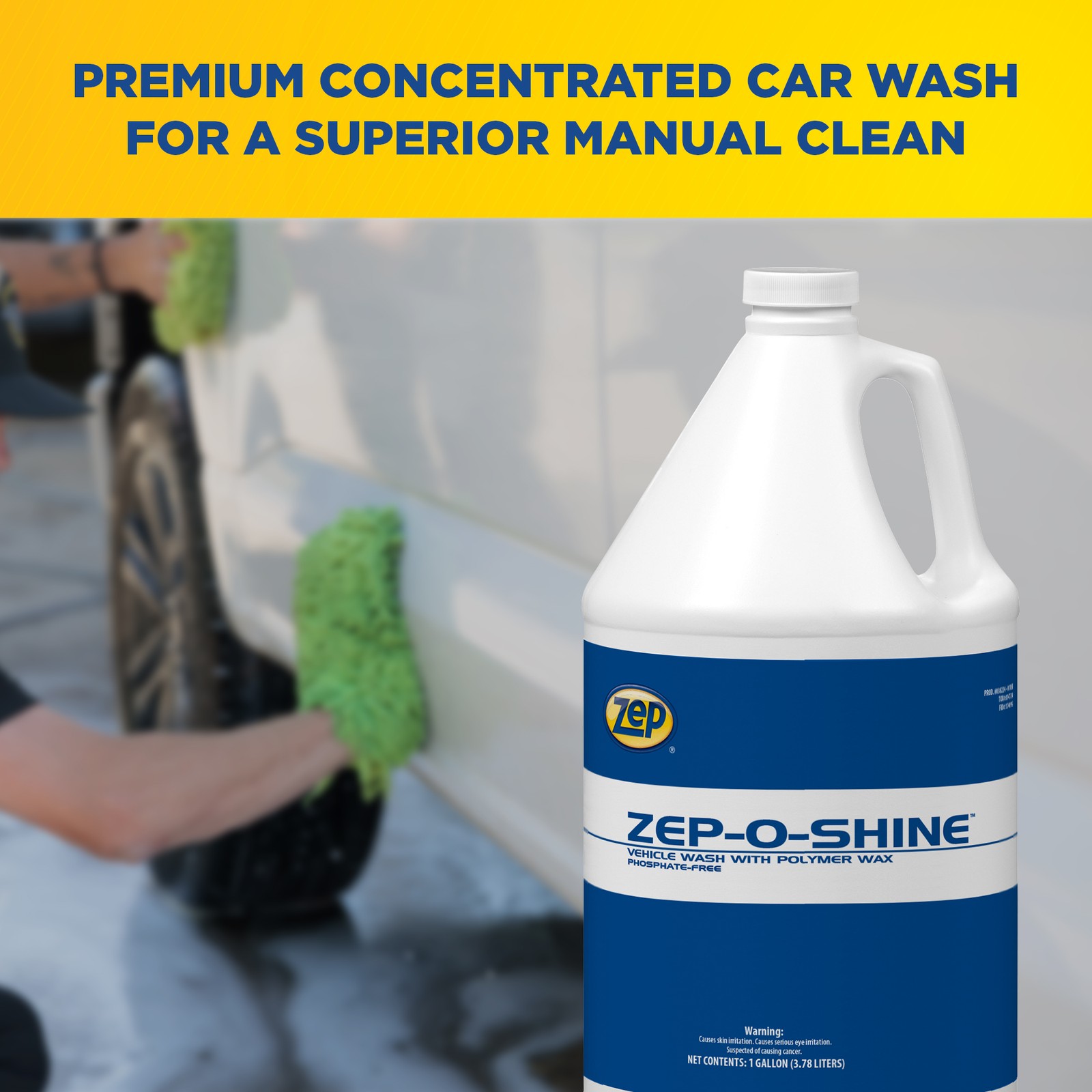 Zep-O-Shine Car Wash Concentrate – 1 Gallon (Case of 4) 38224