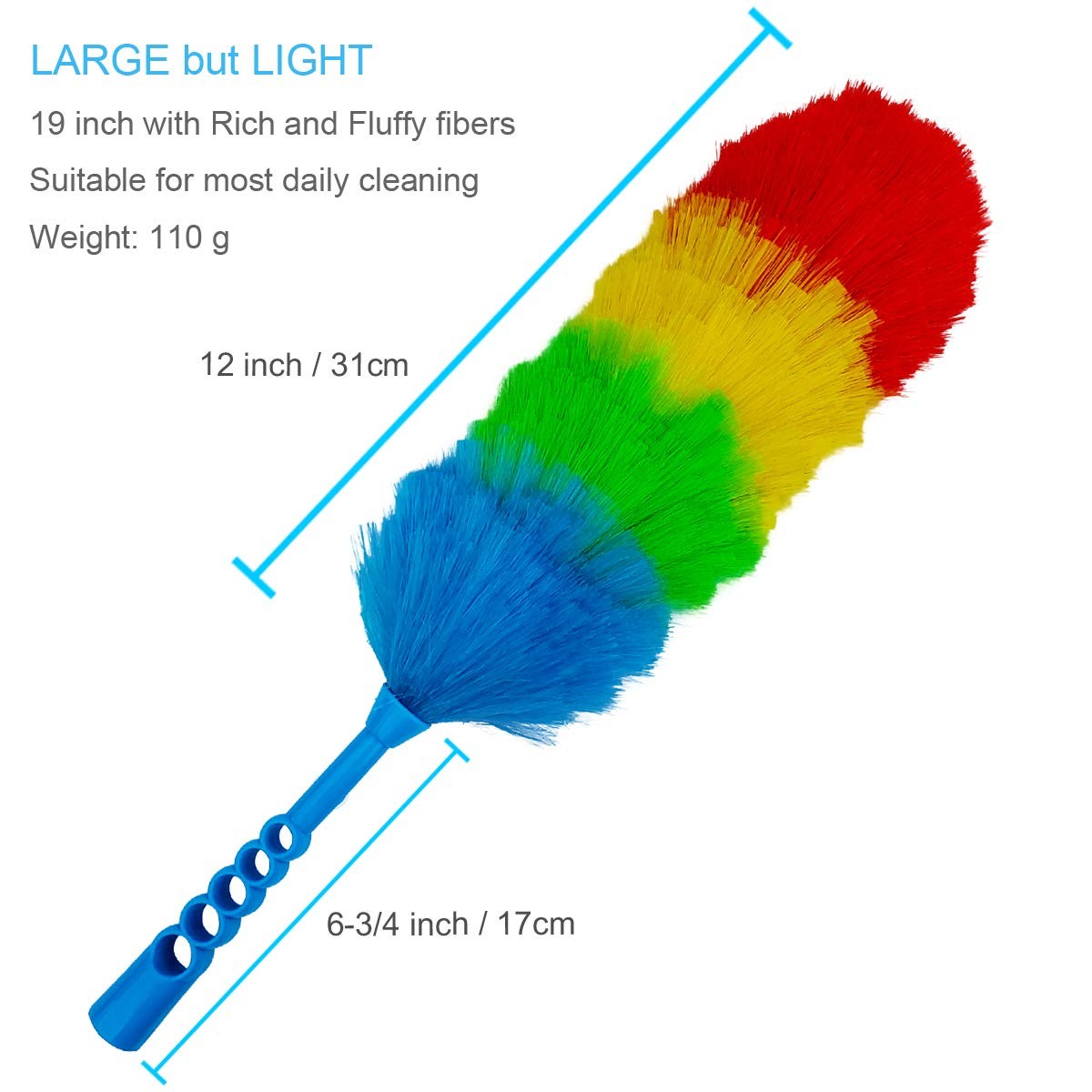 2 Pack Upgrade 19” Static Duster Beandable and Washable – More Fibers Bigger …