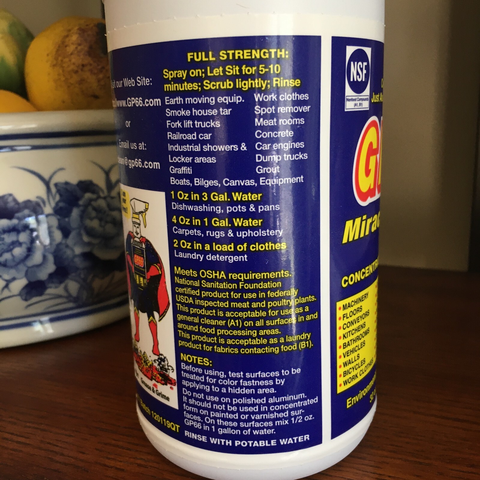 GP66 Concentrated All Purpose Miracle Spray Cleaner 32 oz Bottle Biodegradable