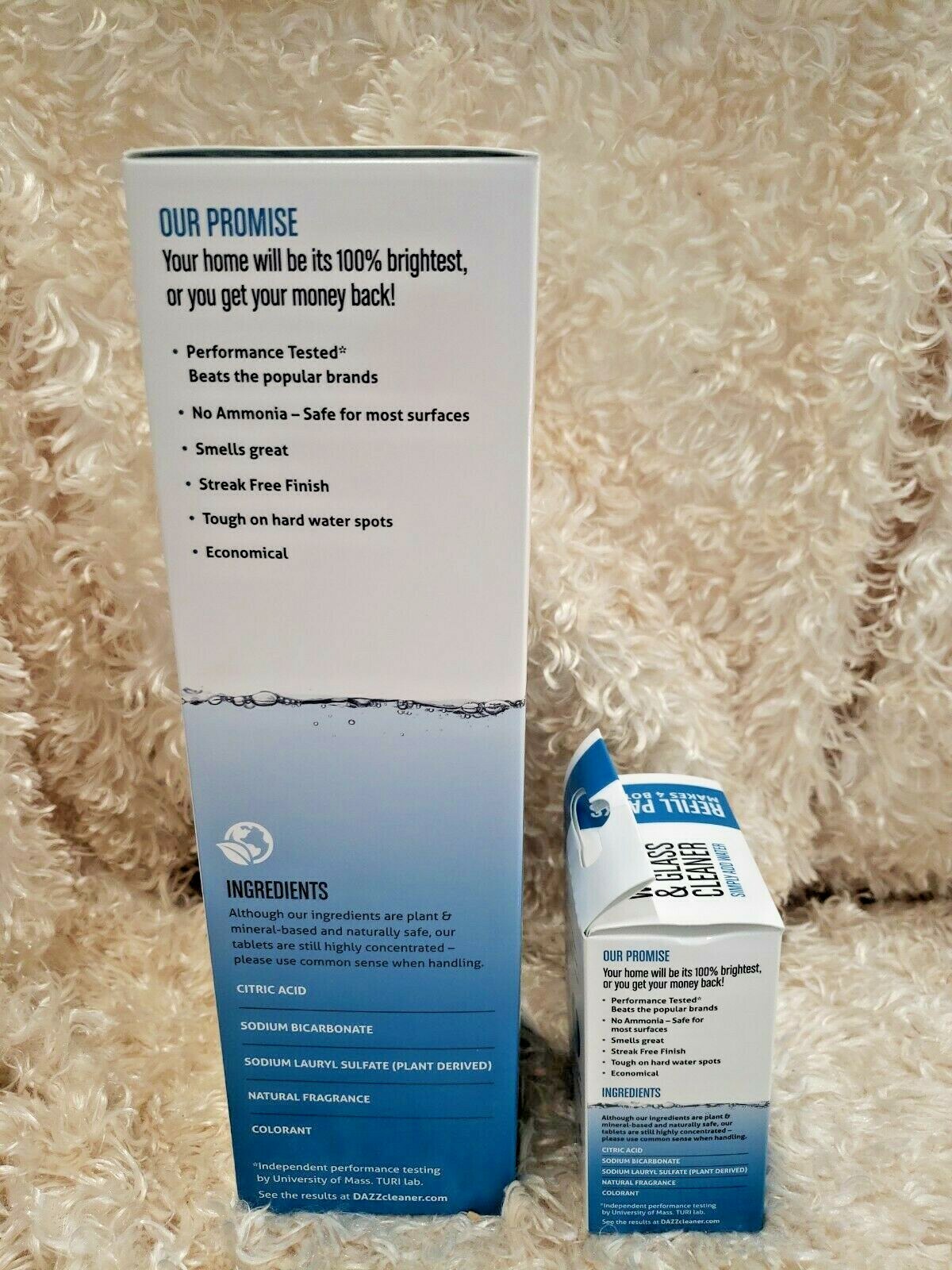 DAZZ Window And Glass Cleaner Starter Kit & Refill Packs-Fresh Mint Lot/2 NEW!