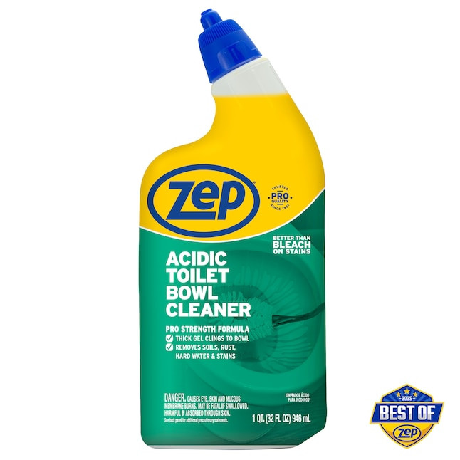 Zep Acidic Toilet Bowl Cleaner Professional-Grade Acidic Gel – 32 fl oz