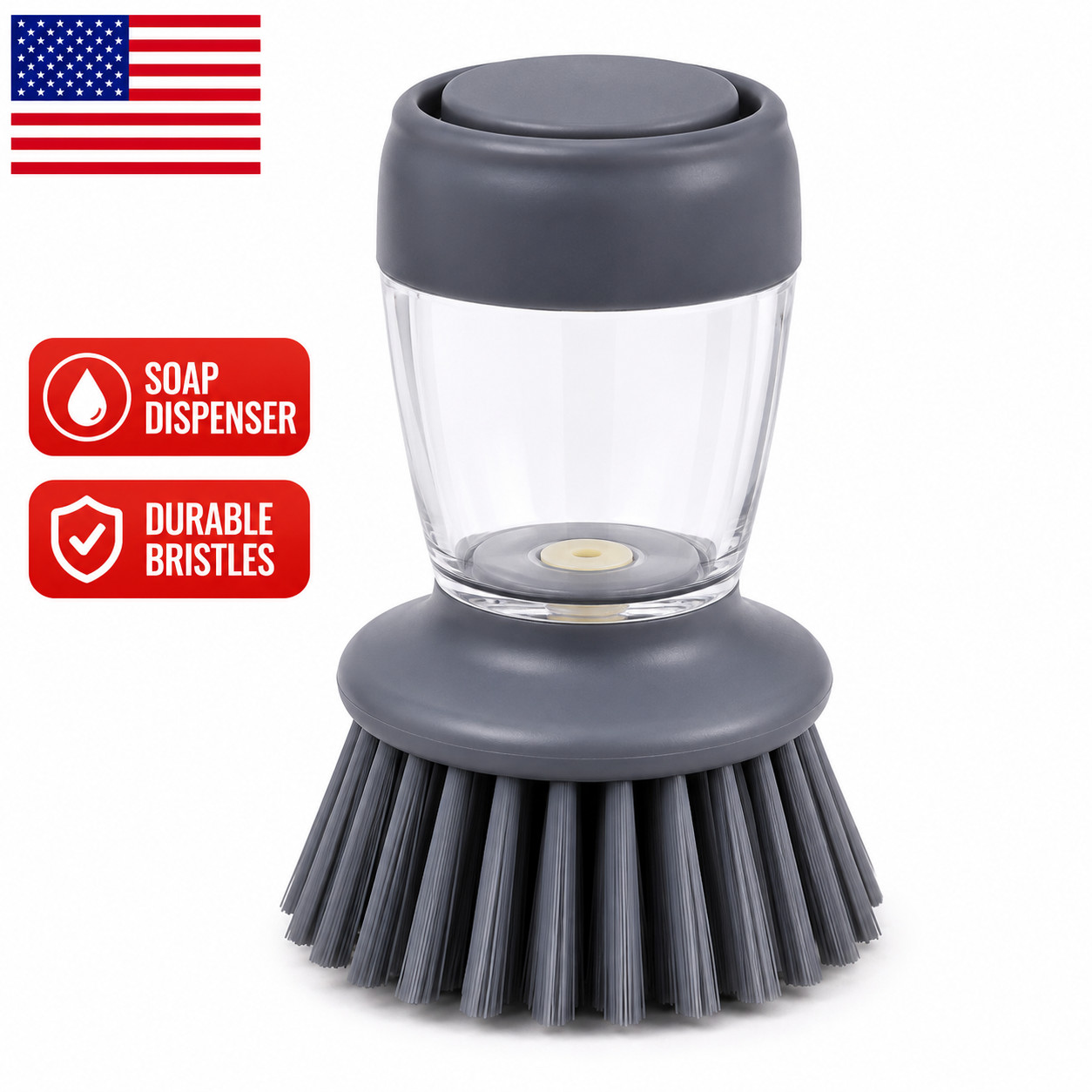 Steel Dish Scrubber Soap Dispensing Brush Storage Set Pot Scouring Pad Kitchen