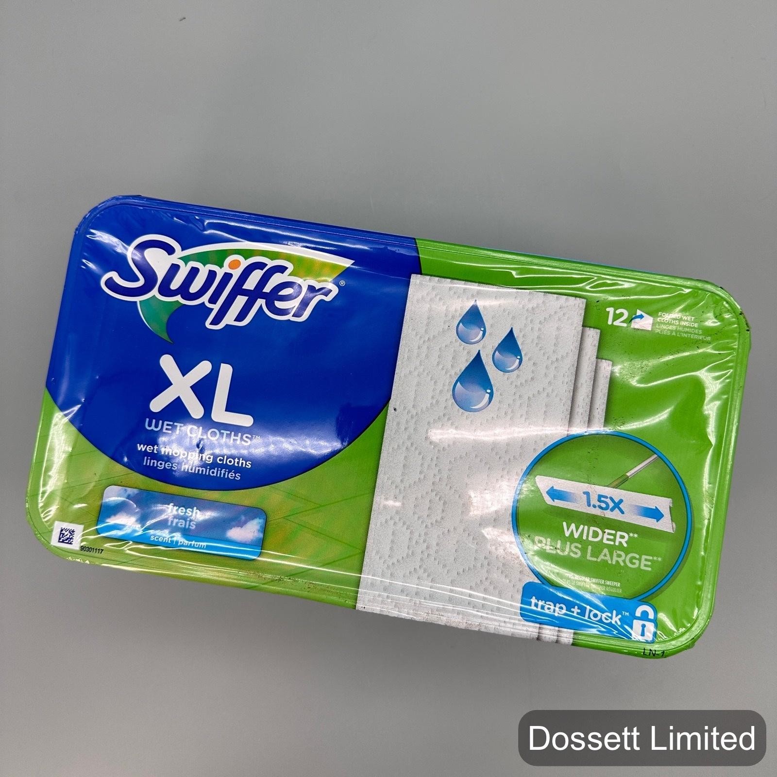 Swiffer XL Wet Cloths 12 Count Fresh Scent Floor Mop Refills Trap Lock Pads
