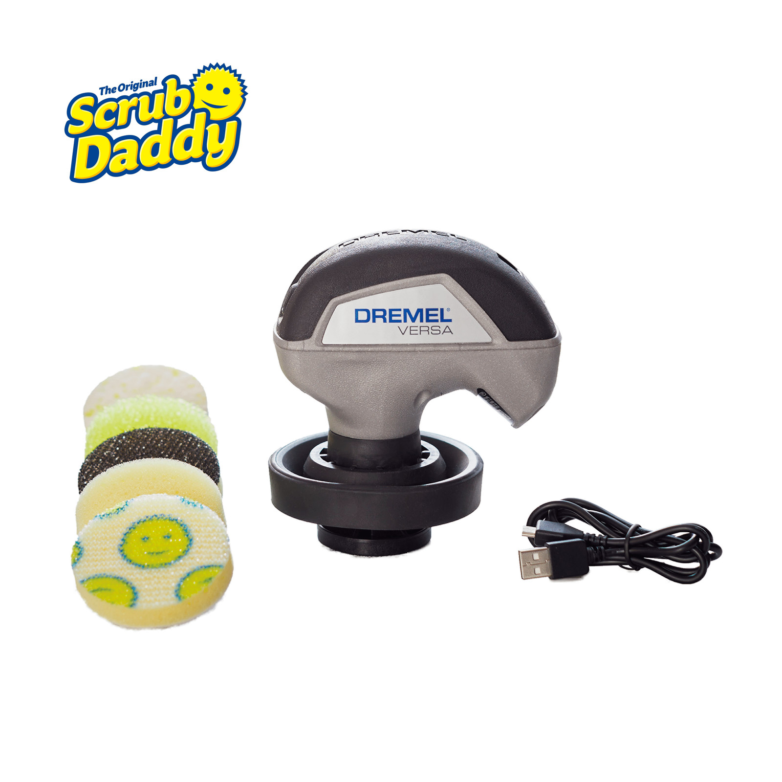 Dremel Versa 2200 RPM Spin Scrubber, 5 Scrub Daddy Pads