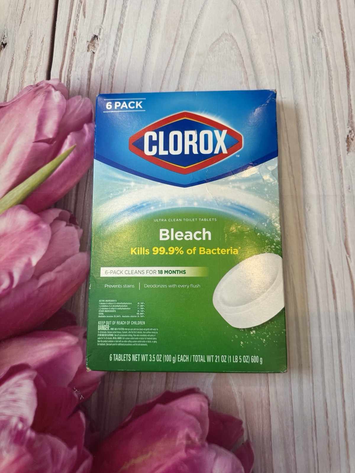 Clorox Ultra Clean Toilet Tablets Bleach 6 Pack 3.5oz/100g Each
