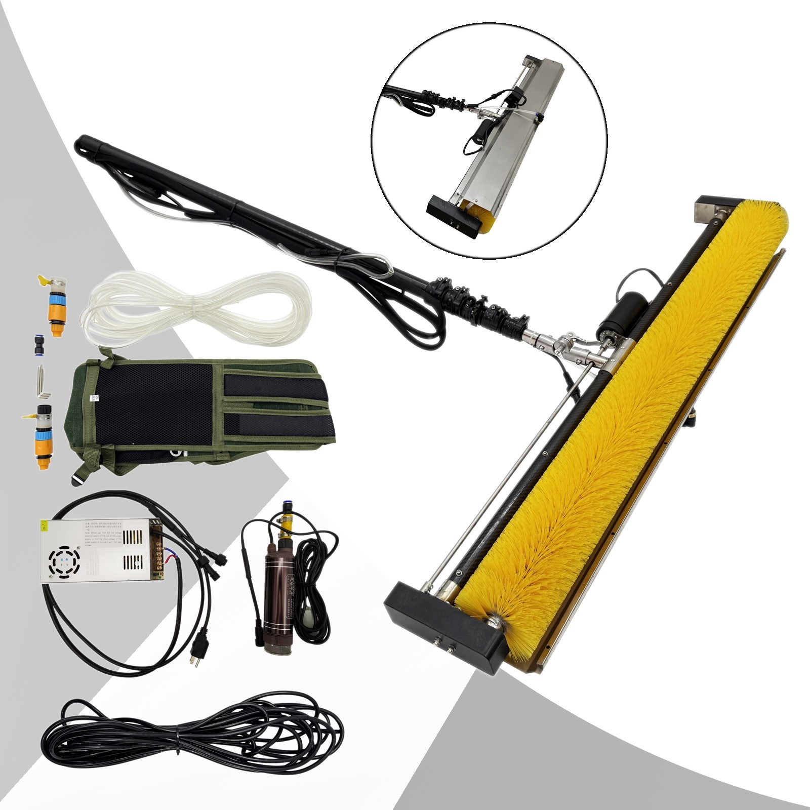 110V 150W 5.12*3.61” Auto Solar Panel Cleaning Brush 16.4ft Grip 32.8ft Cord