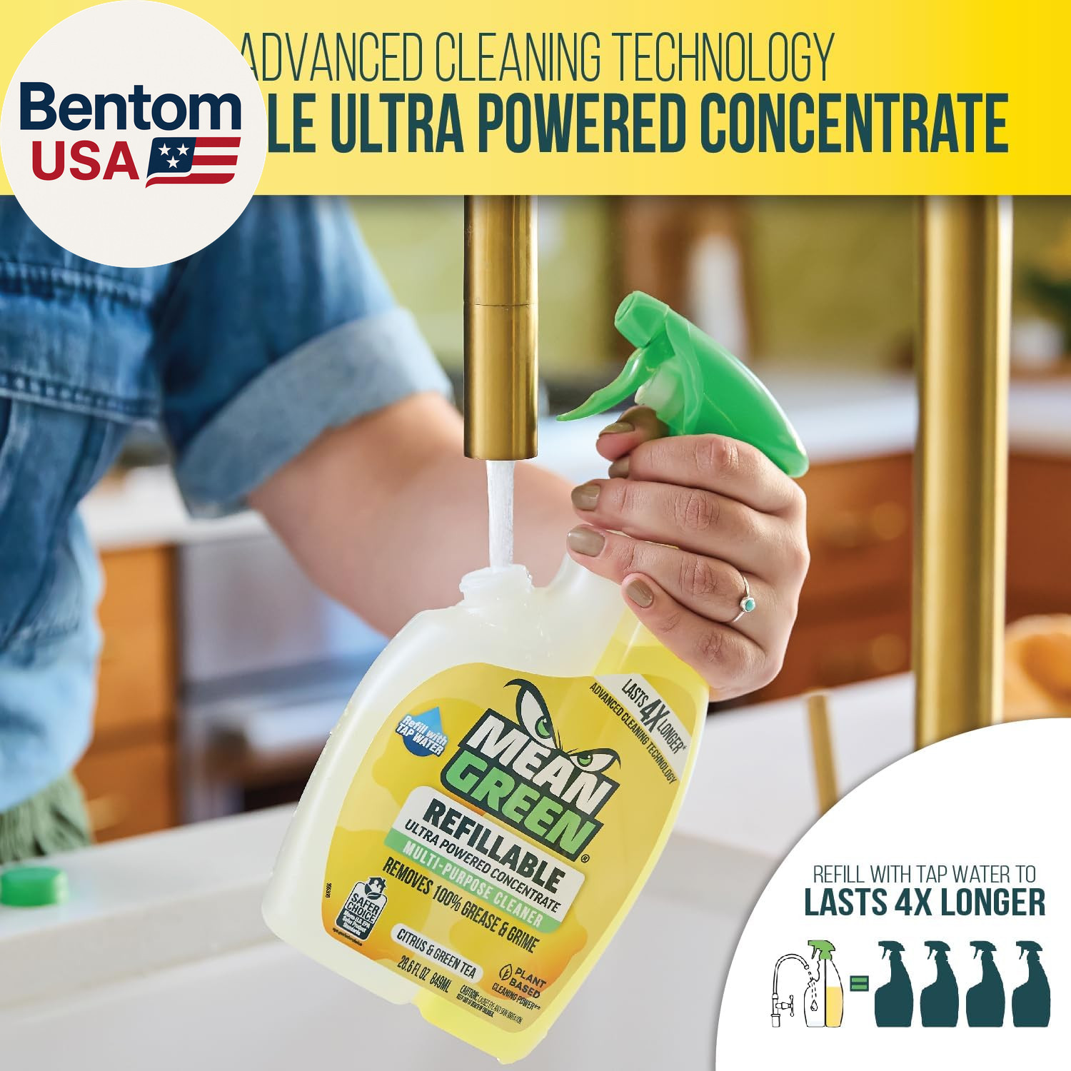Refillable Ultra Powered Multi-Purpose Cleaner Concentrate, Citrus & Green Tea,