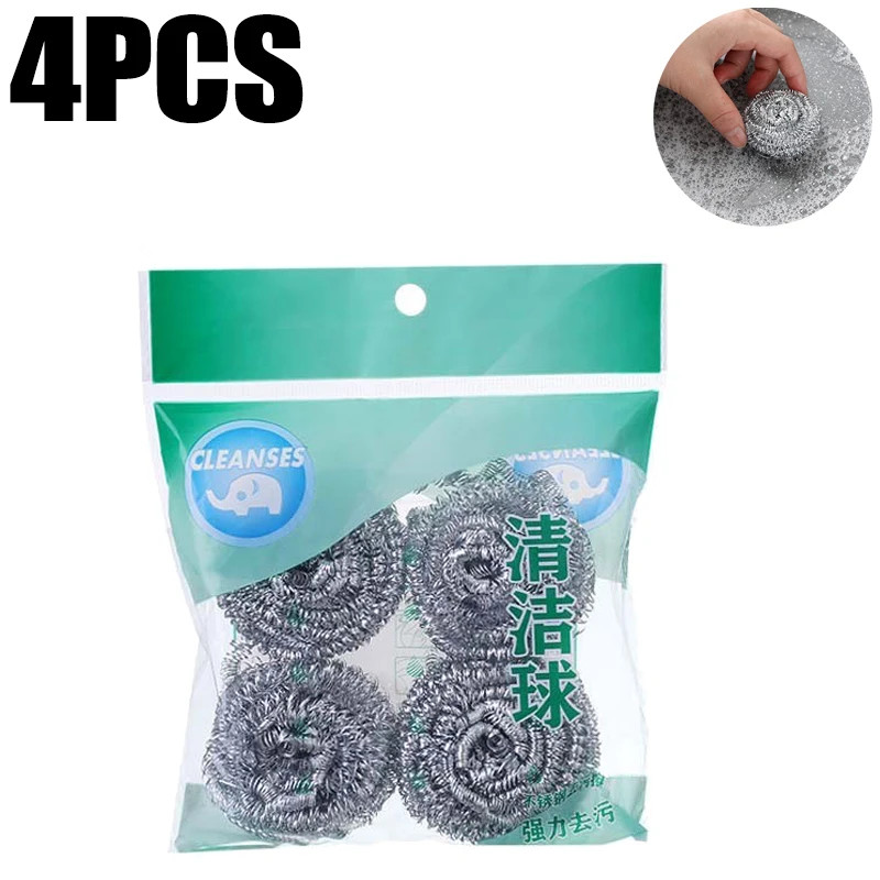 Steel Wire Cleaning Ball Brushes Household Cleaning Products Dishwashing Sponges