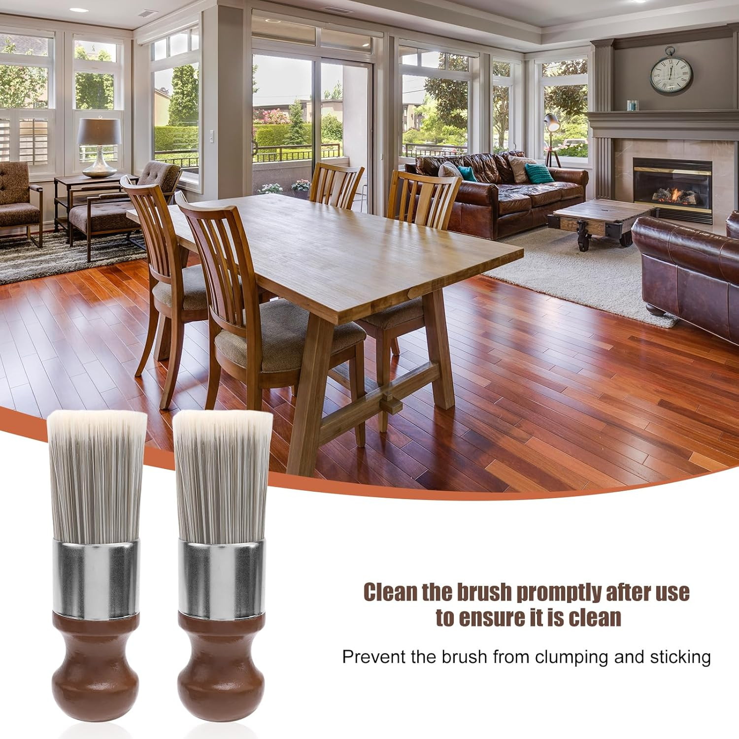 2pcs Salve Brush for Leather Furniture, Wood & Leather Cleaning Brush with Soft