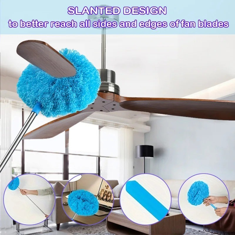 Extendable Ceiling Fan Duster, Long Reach Ring Brush for Easy Dust Cleaning