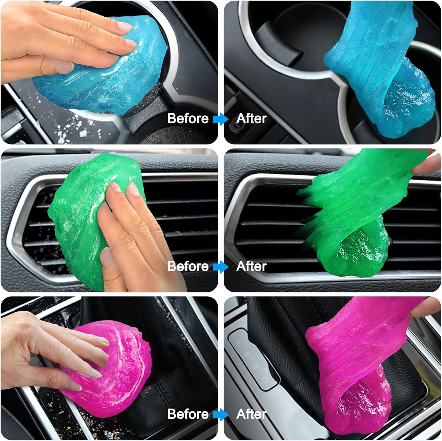 Car Cleaning Gels 4-Pack, Car Cleaning Putty Universal Auto Detailing Tools Car
