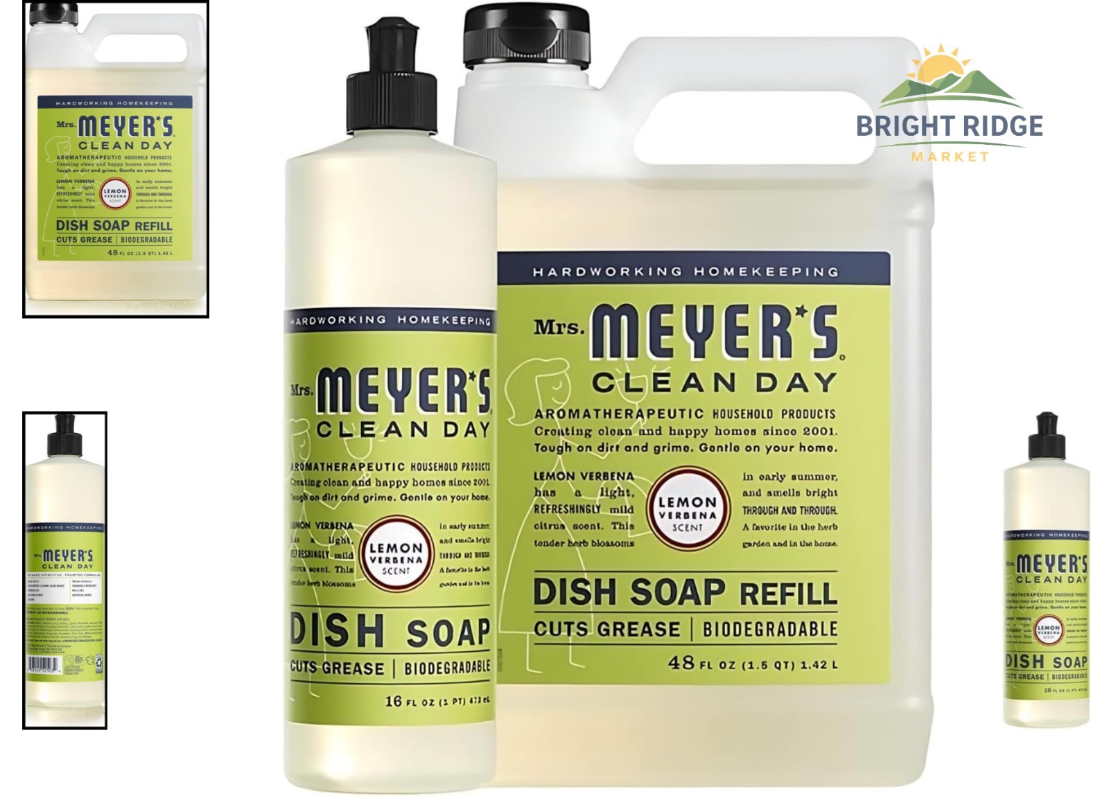 64 Fl Oz Liquid Dish Soap with Refill, Natural Ingredients for Grease Removal