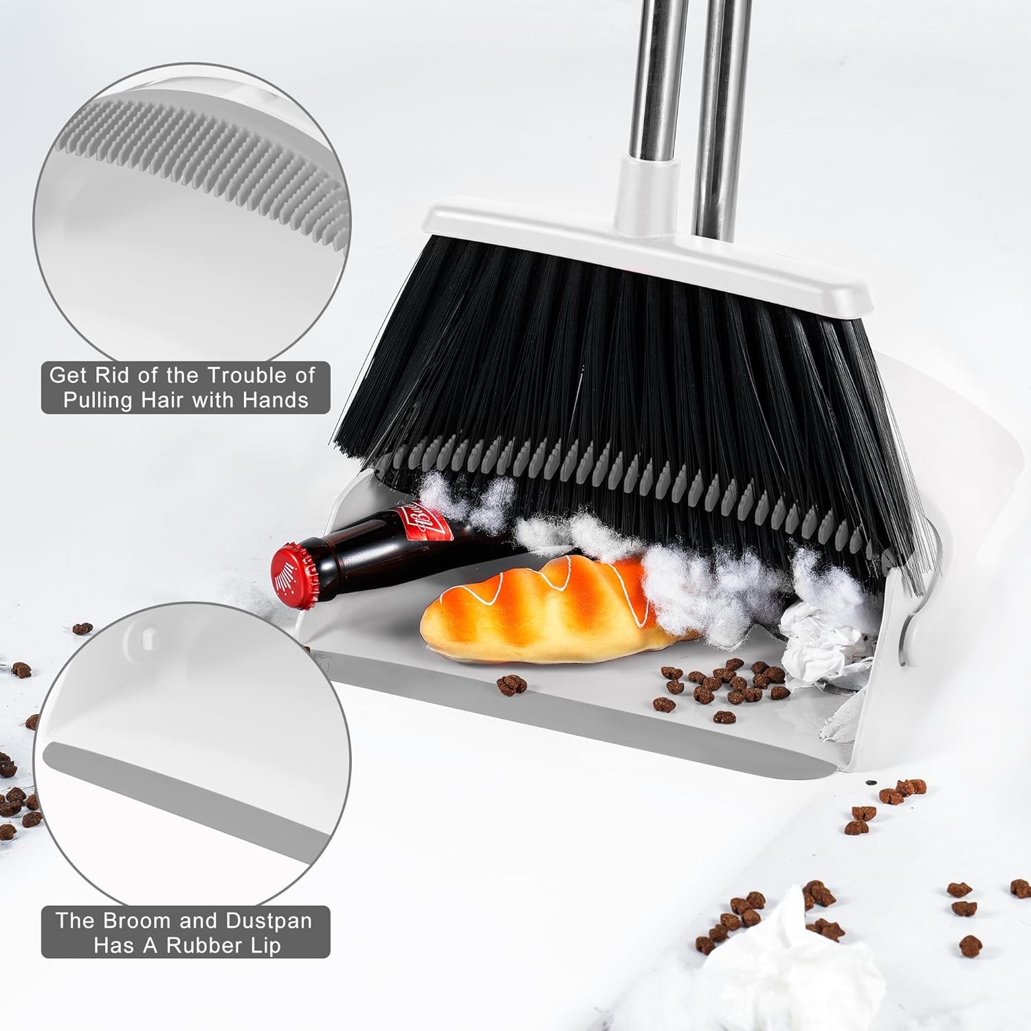 Broom and Dustpan Set for Home, Broom with Dustpan bo Set with Dustpan