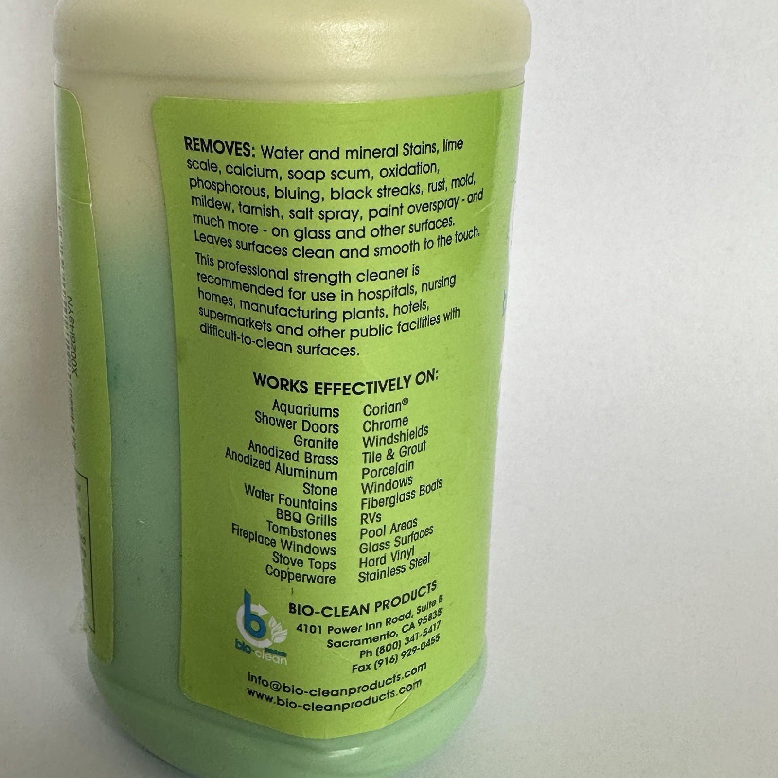 Bio-Clean Products Hard Water Stain Remover 20.3 Oz -Industrial Strength