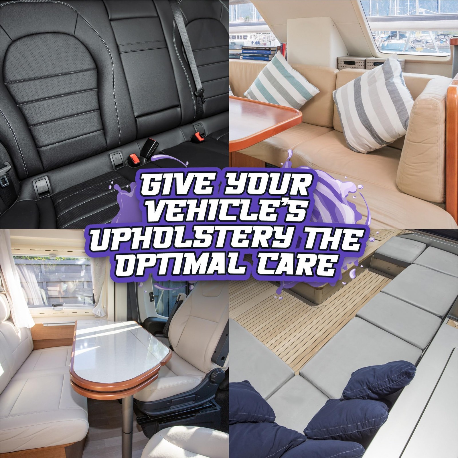Salty Captain Sweet Seats Kit – Boat Upholstery Cleaner and Protectant Kit wi…