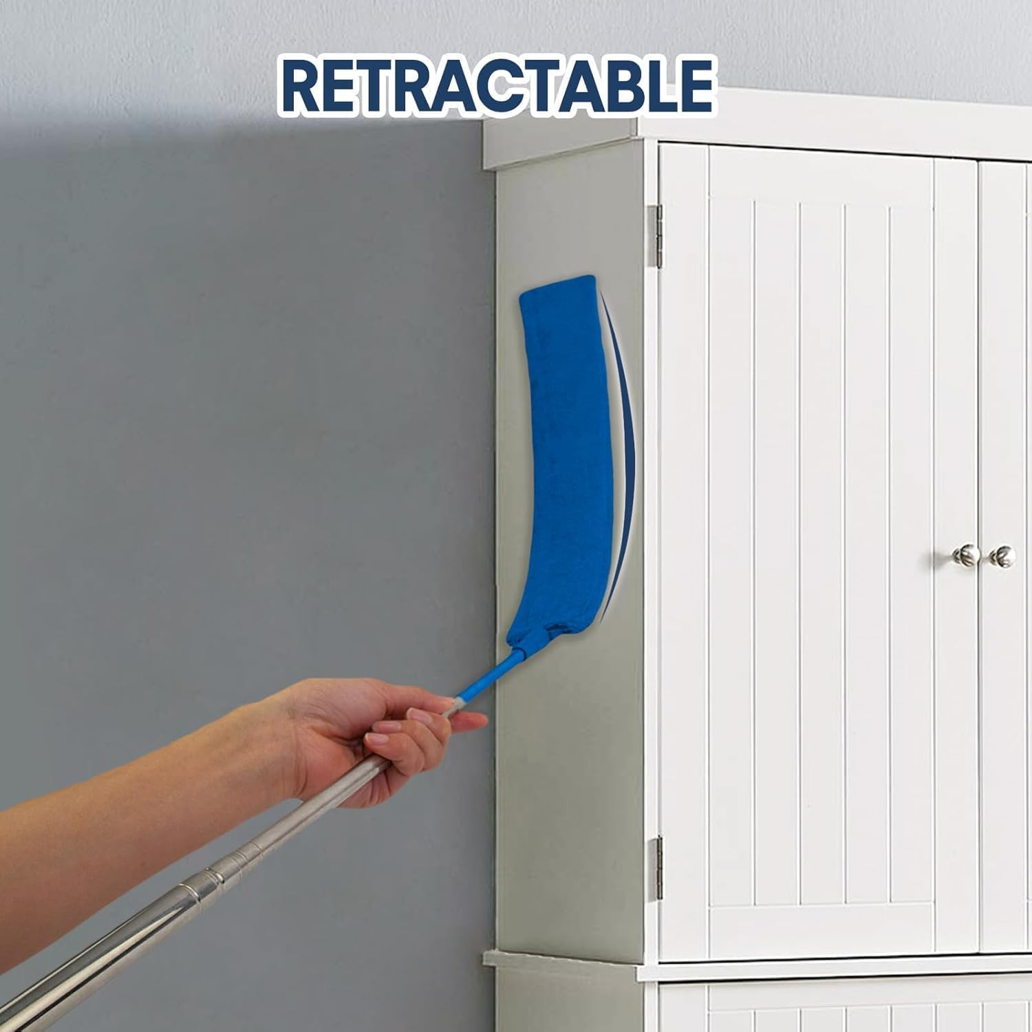 Retractable Gap Dust Cleaner with Extension Pole, Cleaning Tools with 3 Microfib