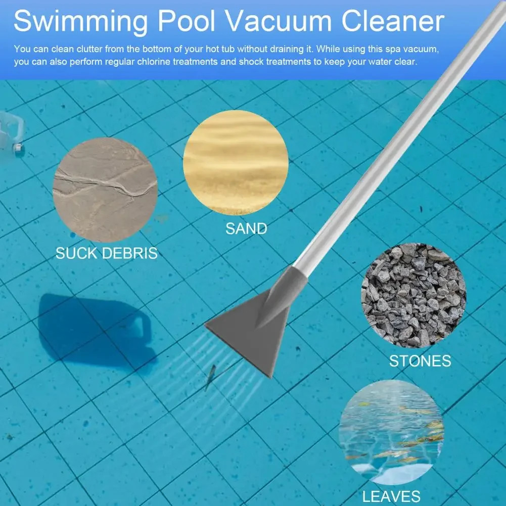 Pool Hand Vacuum Cleaner,Cleaning Tool,Adjustable Valve,Removable,Transparent