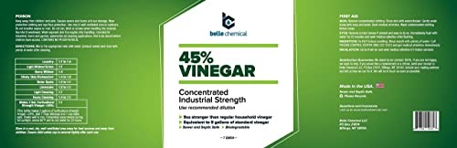 Vinagre Puro Al 45 %, Grado Industrial Concentrado (1 Galon)