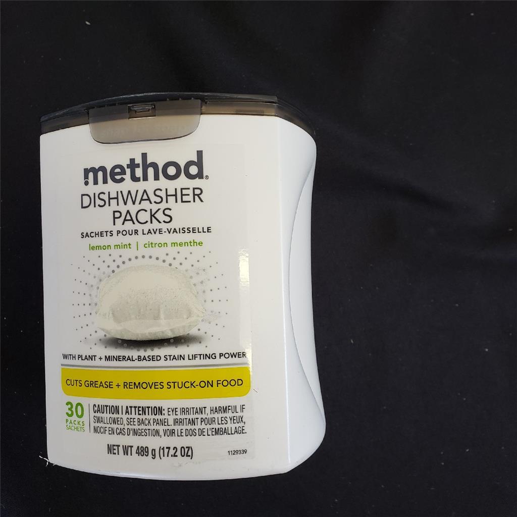 = Lot of 4 Method Dishwasher Packs 30 CT Lemon Mint 17.2 oz Cuts Grease NEW