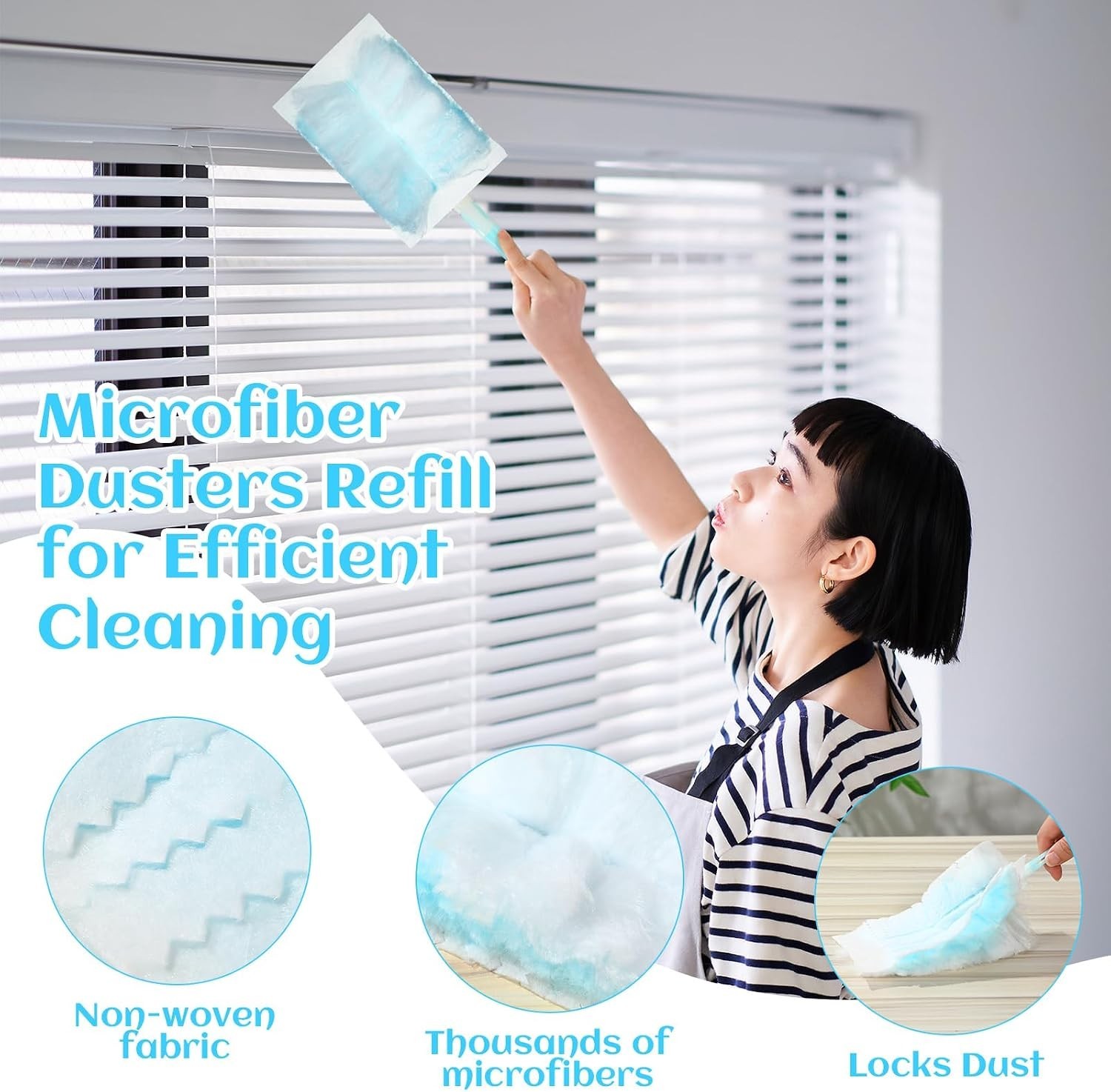 300 Heavy Duty Disposable Duster Refills – 180° Microfiber Multi-Surface Clean