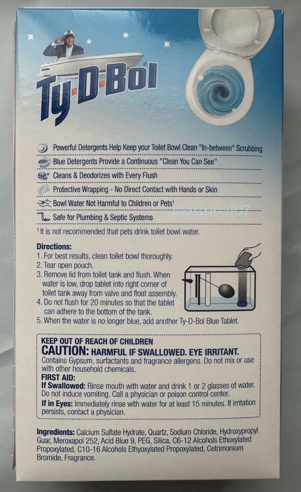 Ty-D-Bol® 2 Boxes x 5 Ct Value Packs, 10 Tablets Total, Toilet Bowl Cleaner Blue