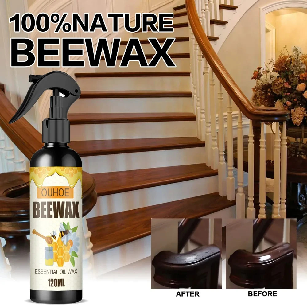 Natural Beeswax Wood Polish Furniture Conditioner Cleaner 120mL Sealed