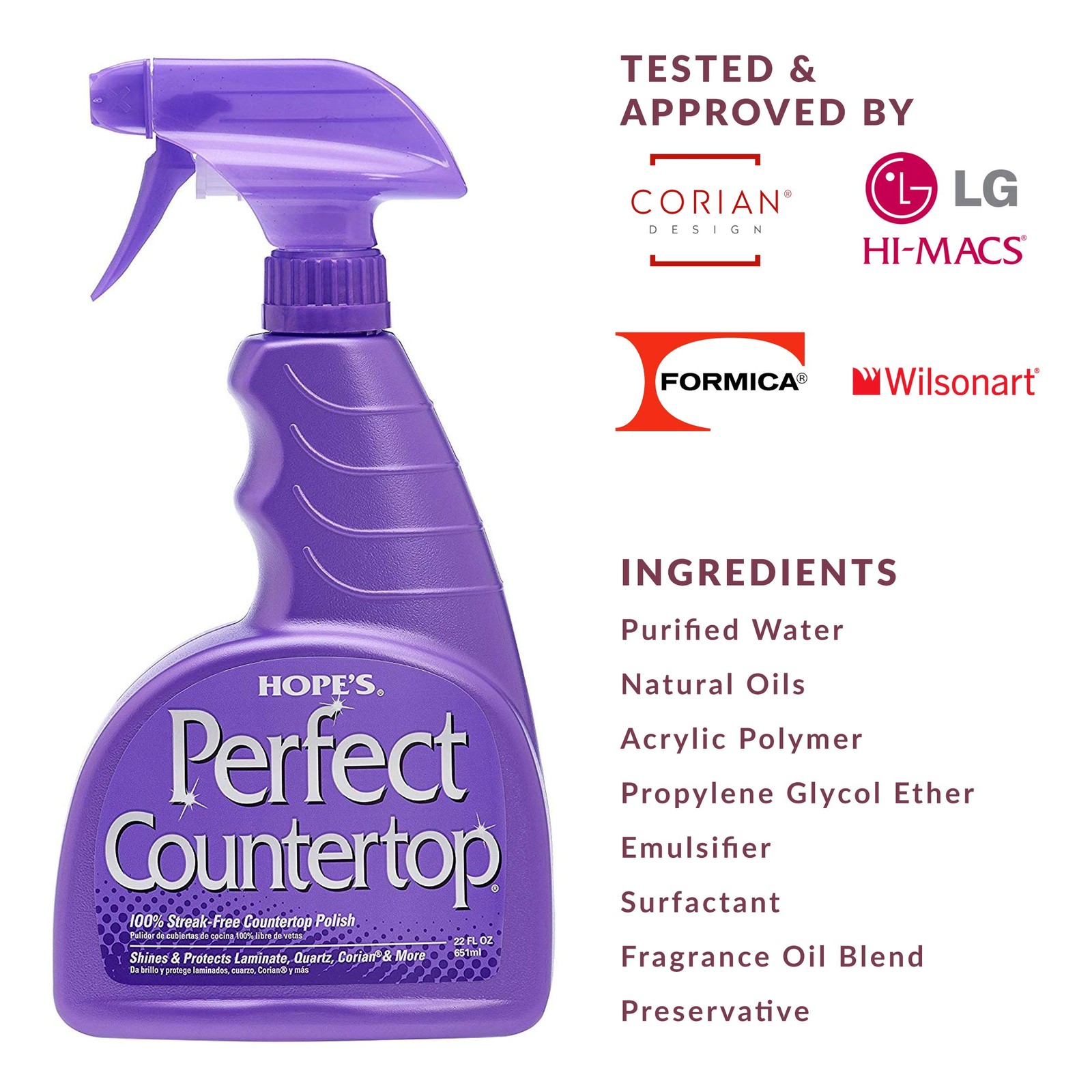 22oz Countertop Cleaner & Polish – Streak-Free Multi-Surface, 2 Pack
